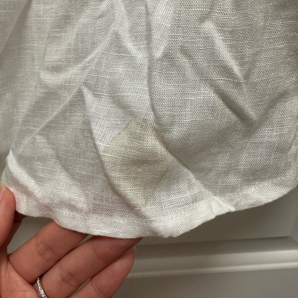 Kenneth Cole Men's Casual Linen White Button Down Shirt - Picture 5 of 5
